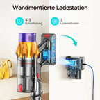 Airvax Staubsauger mit Wandladestation und Anzeige der Lademethoden